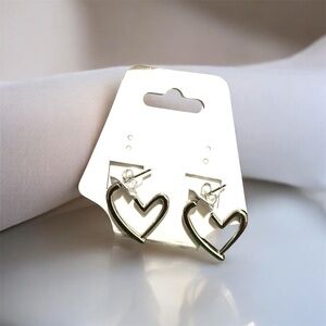 Stainless Steel Open Heart Hoop Earrings Minimalist